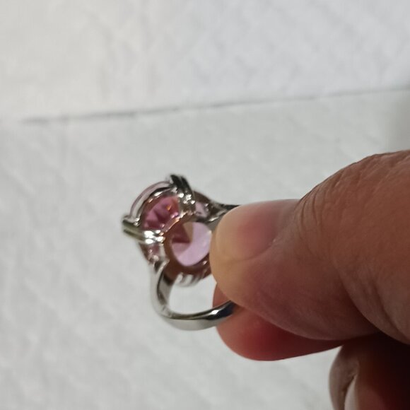 NWOT Large Pink Sapphire Statement Cocktail Ring Size 10.75 - Picture 8 of 15